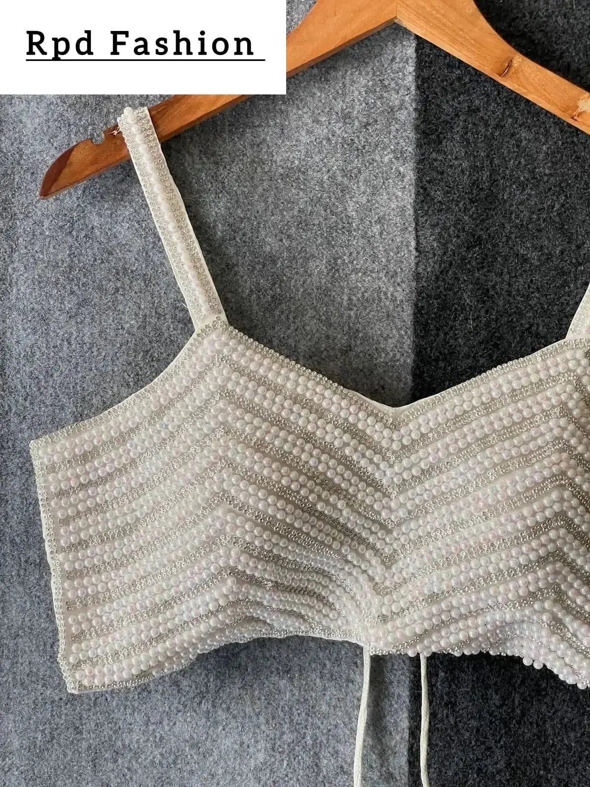 Beautiful Pearl Moti Spaghetti Blouse - RPD Fashion