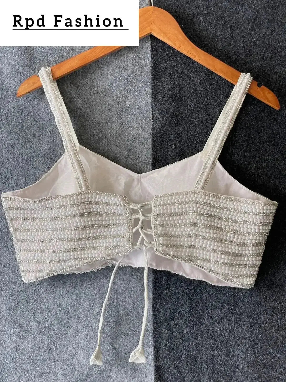 beautiful pearl moti spaghetti blouse - rpd fashion