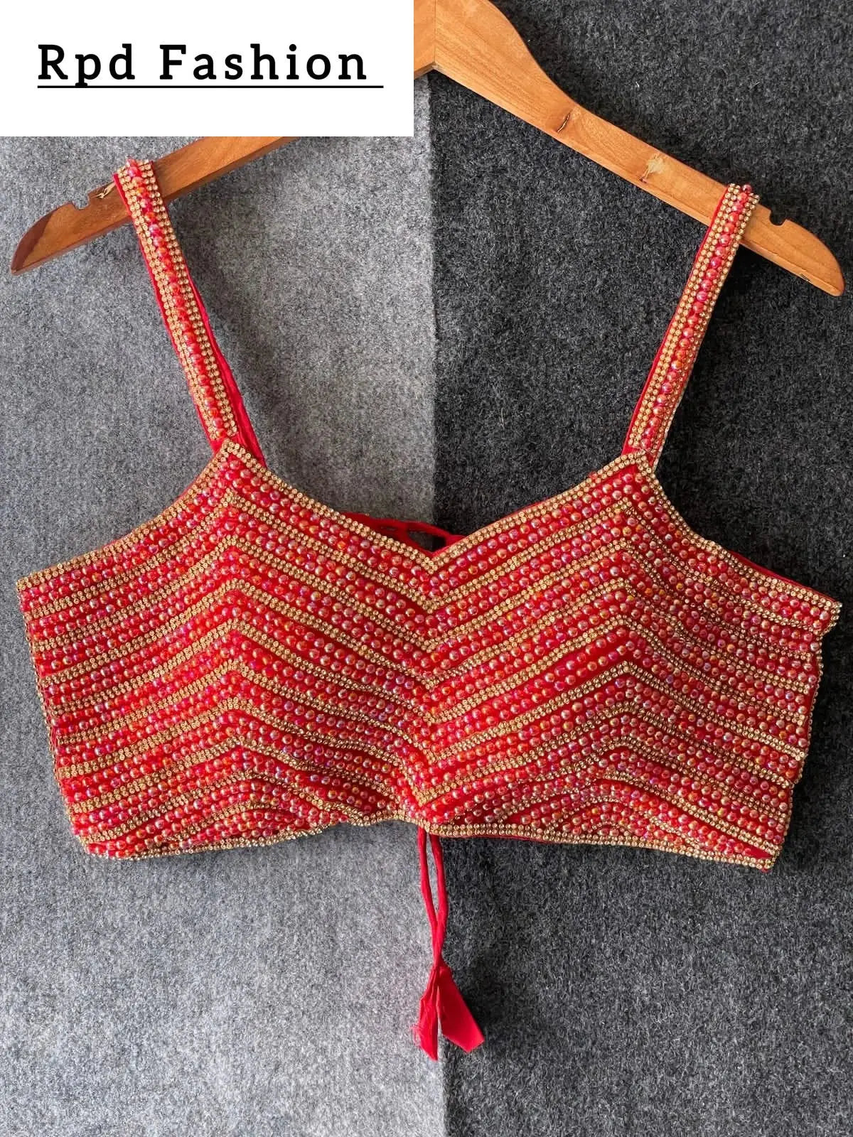 beautiful pearl moti spaghetti blouse - rpd fashion