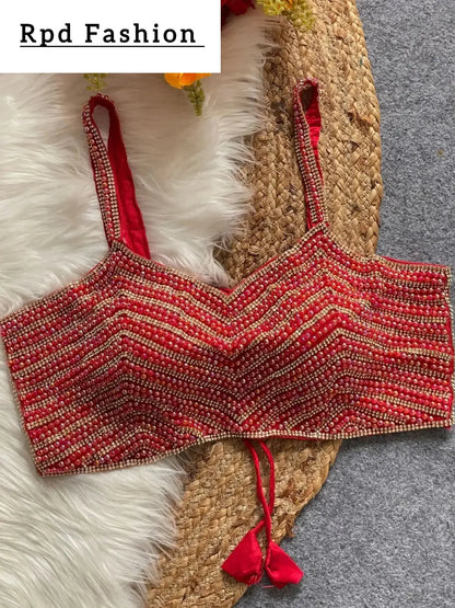 Beautiful Pearl Moti Spaghetti Blouse - RPD Fashion