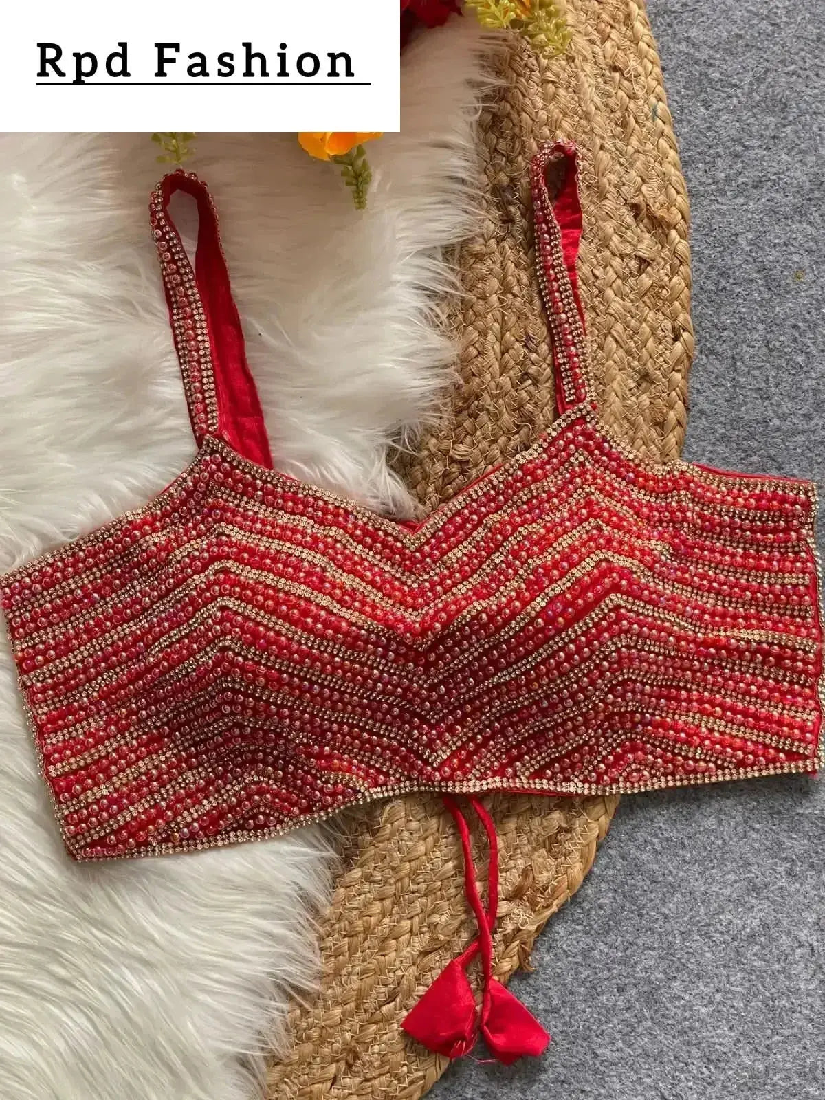 beautiful pearl moti spaghetti blouse - rpd fashion