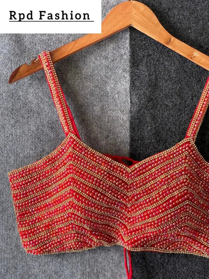 Beautiful Pearl Moti Spaghetti Blouse - RPD Fashion