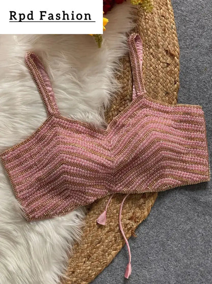 Beautiful Pearl Moti Spaghetti Blouse - RPD Fashion