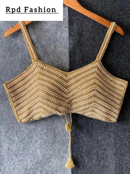 Beautiful Pearl Moti Spaghetti Blouse - RPD Fashion