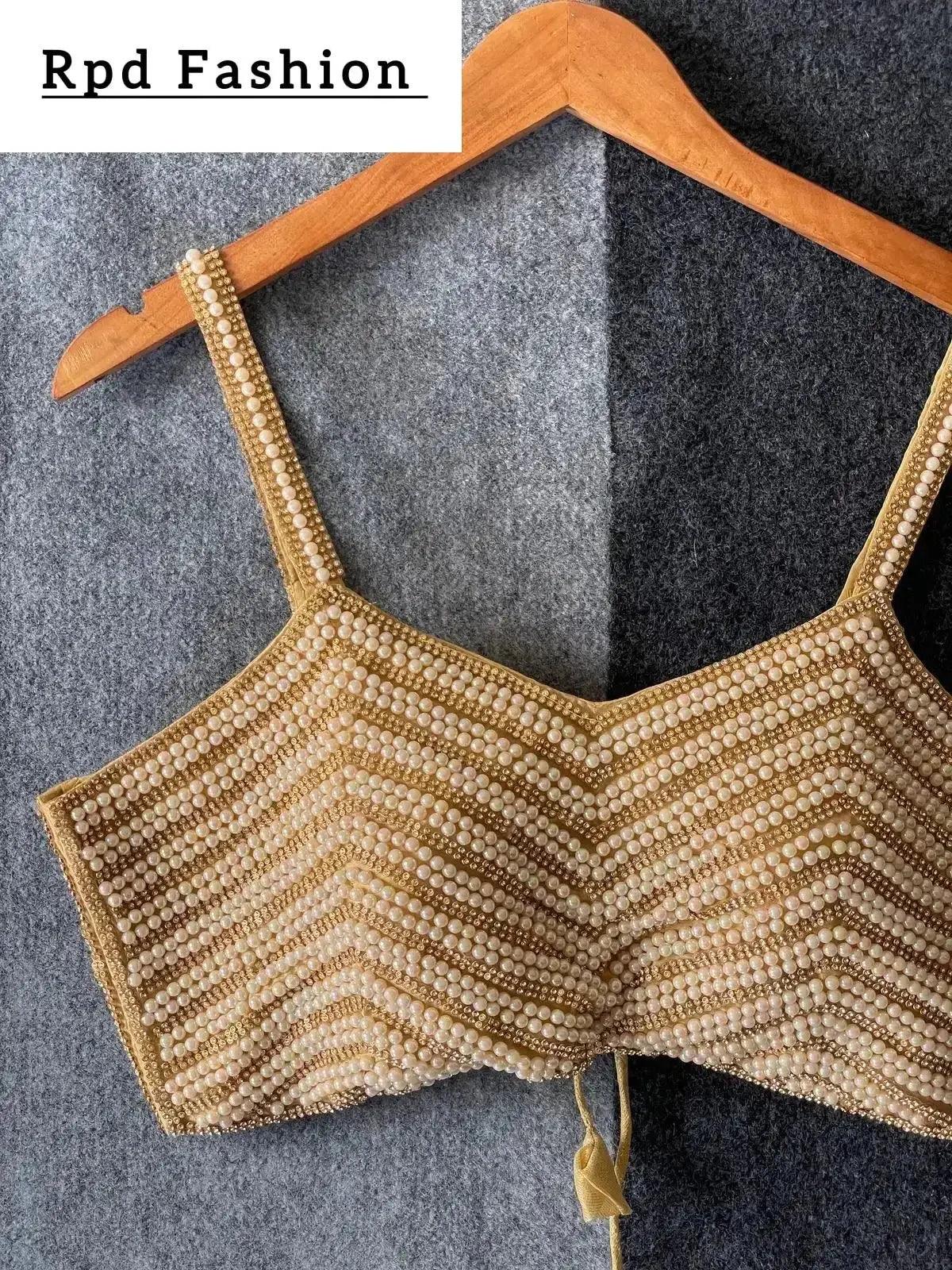 beautiful pearl moti spaghetti blouse - rpd fashion