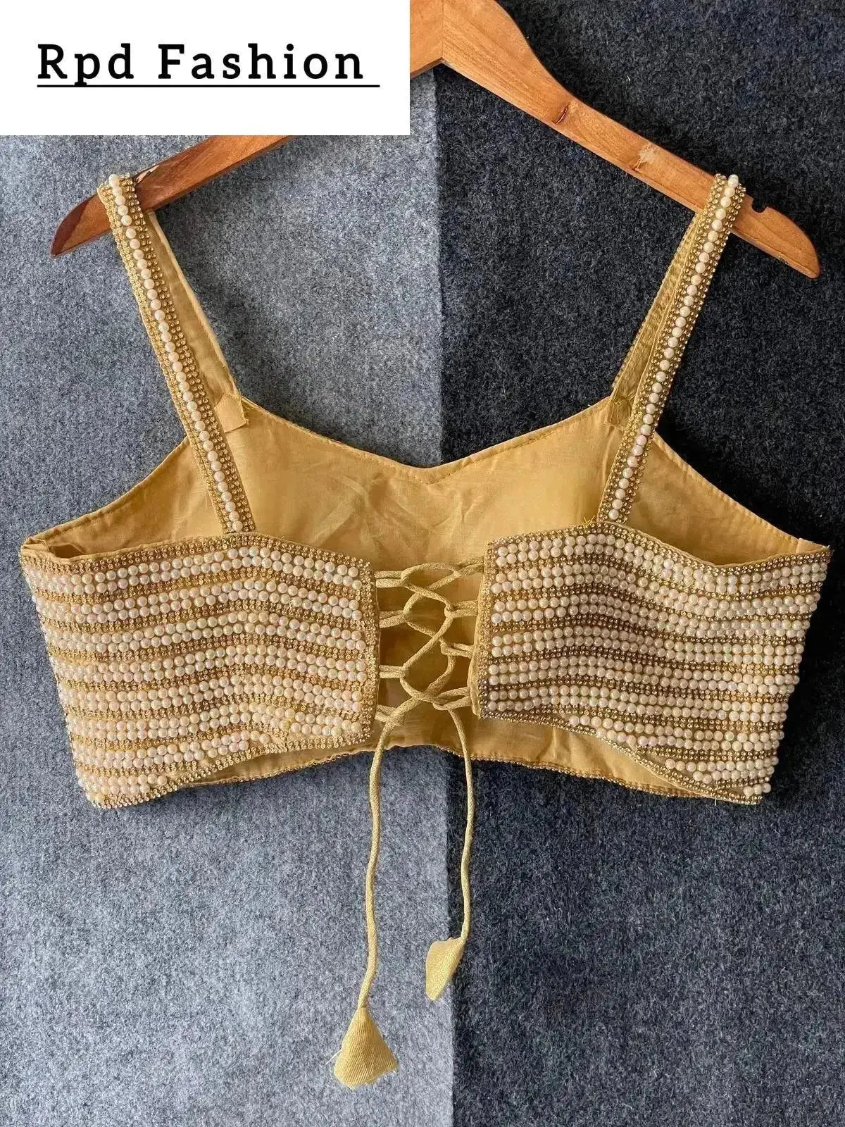 beautiful pearl moti spaghetti blouse - rpd fashion