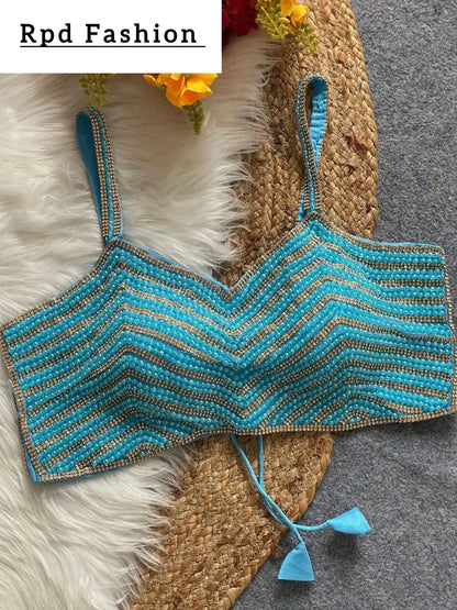 Beautiful Pearl Moti Spaghetti Blouse - RPD Fashion