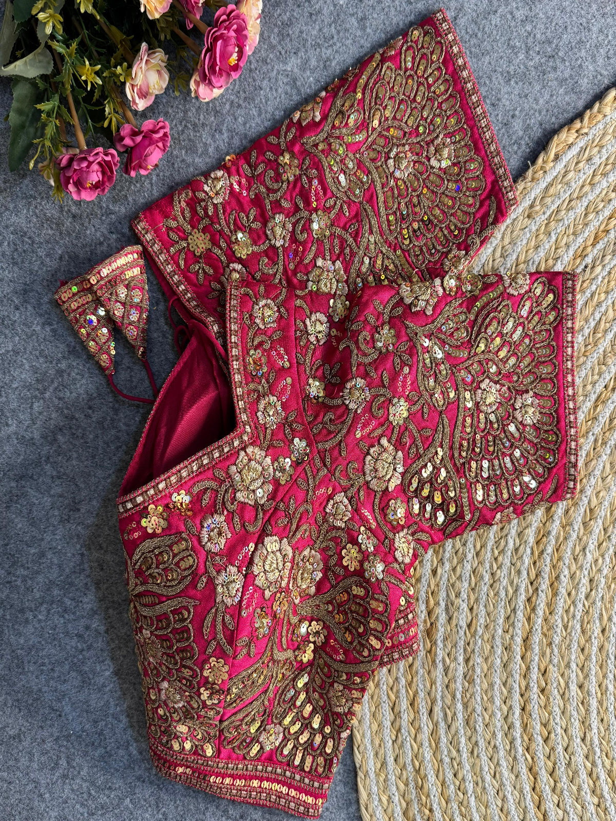 beautiful heavy codding and sequence work bridal blouse