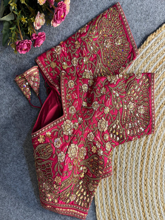 Beautiful heavy codding and sequence work bridal blouse
