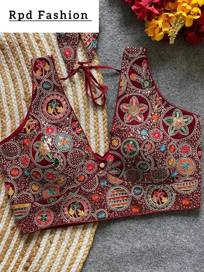 Bollywood Style Heavy Codding Work Blouse for Party Wear - RPD Fashion