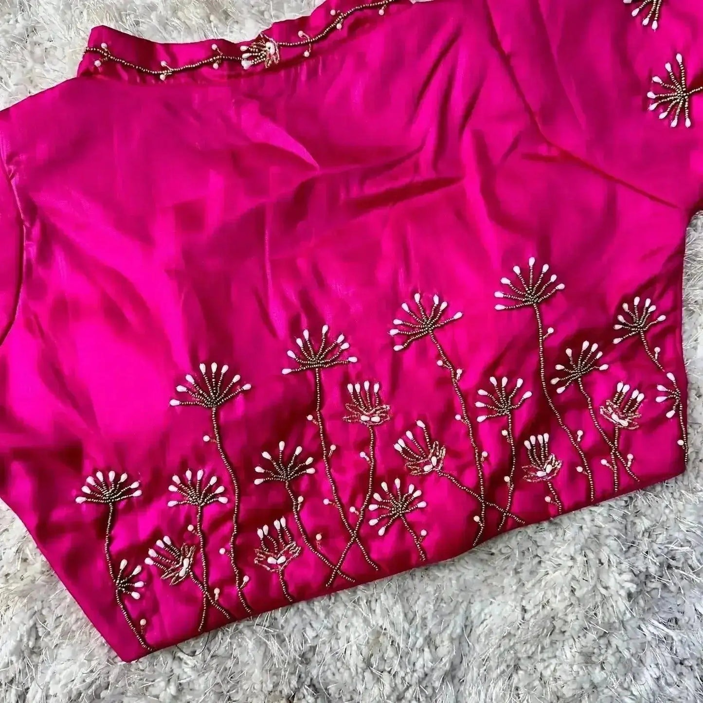 bridal red embroidered wedding blouse back design - rpd fashion