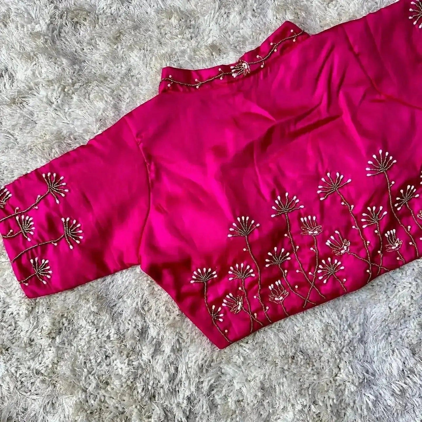 bridal red embroidered wedding blouse back design - rpd fashion