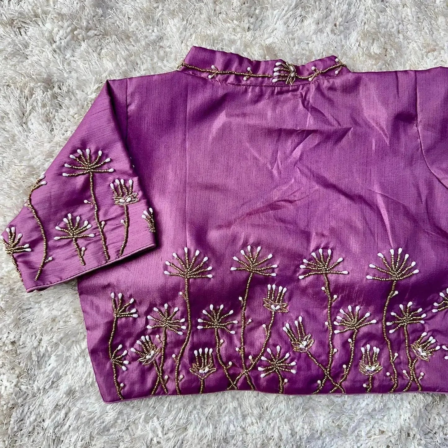 bridal red embroidered wedding blouse back design - rpd fashion