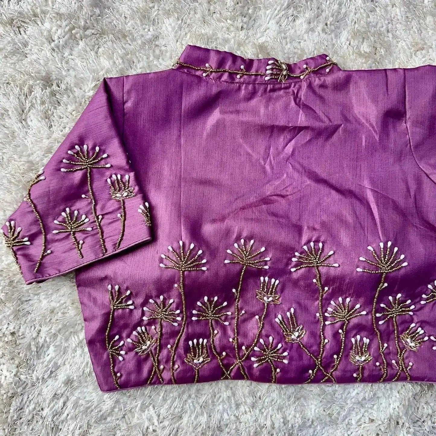 bridal red embroidered wedding blouse back design - rpd fashion