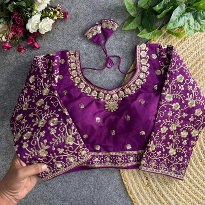 Bridal Wear Heavy Embroidery Blouse – Rich Golden Thread Work - RPD Fashion