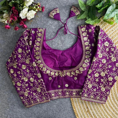 Bridal Wear Heavy Embroidery Blouse – Rich Golden Thread Work - RPD Fashion