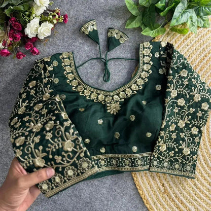 Bridal Wear Heavy Embroidery Blouse – Rich Golden Thread Work - RPD Fashion
