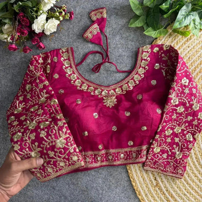 Bridal Wear Heavy Embroidery Blouse – Rich Golden Thread Work - RPD Fashion