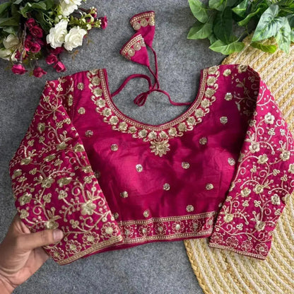 Bridal Wear Heavy Embroidery Blouse – Rich Golden Thread Work - RPD Fashion