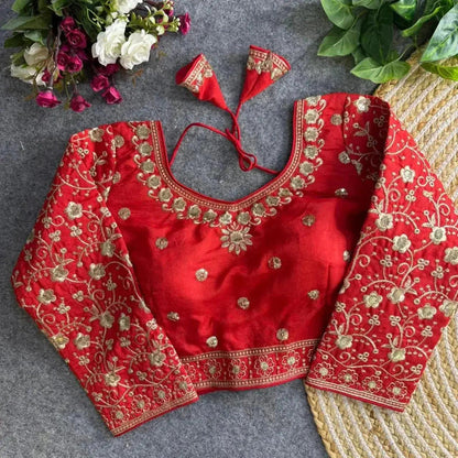 Bridal Wear Heavy Embroidery Blouse – Rich Golden Thread Work - RPD Fashion