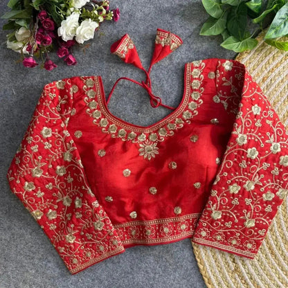 Bridal Wear Heavy Embroidery Blouse – Rich Golden Thread Work - RPD Fashion