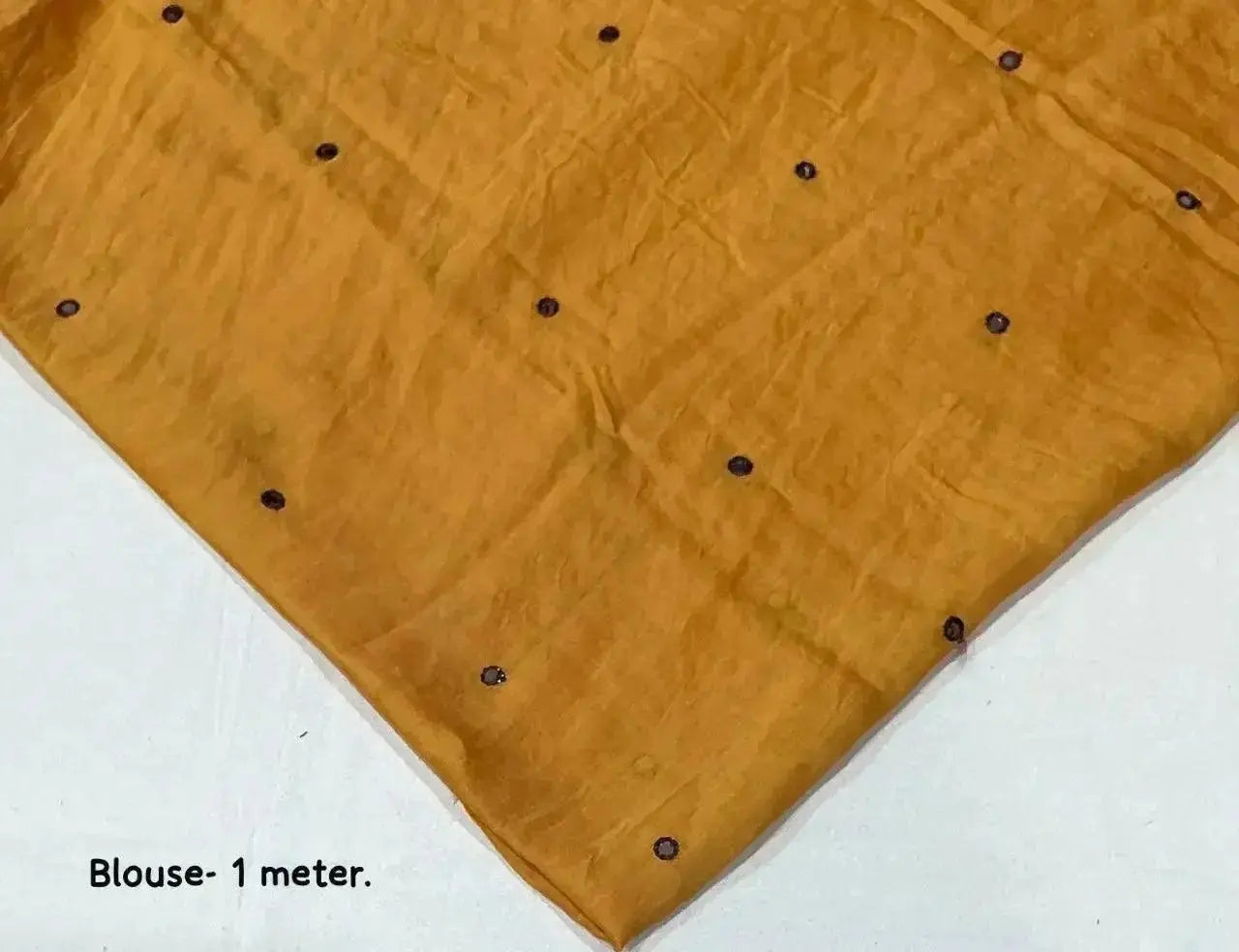 cotton saree with butterfly print and mirror work – 5.5 m saree with unstitched blouse - rpd fashion