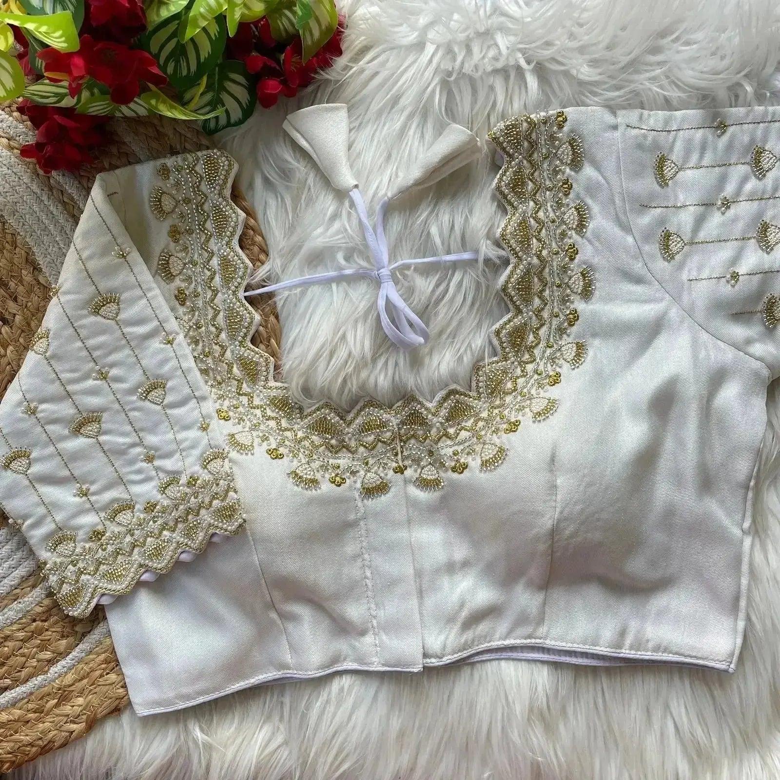 Designer Bridal Blouse Designs with Zari & Stone Work for Indian Weddings - RPD Fashion