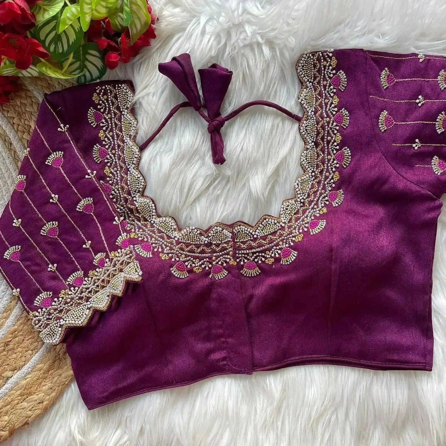 designer bridal blouse designs with zari & stone work for indian weddings - rpd fashion
