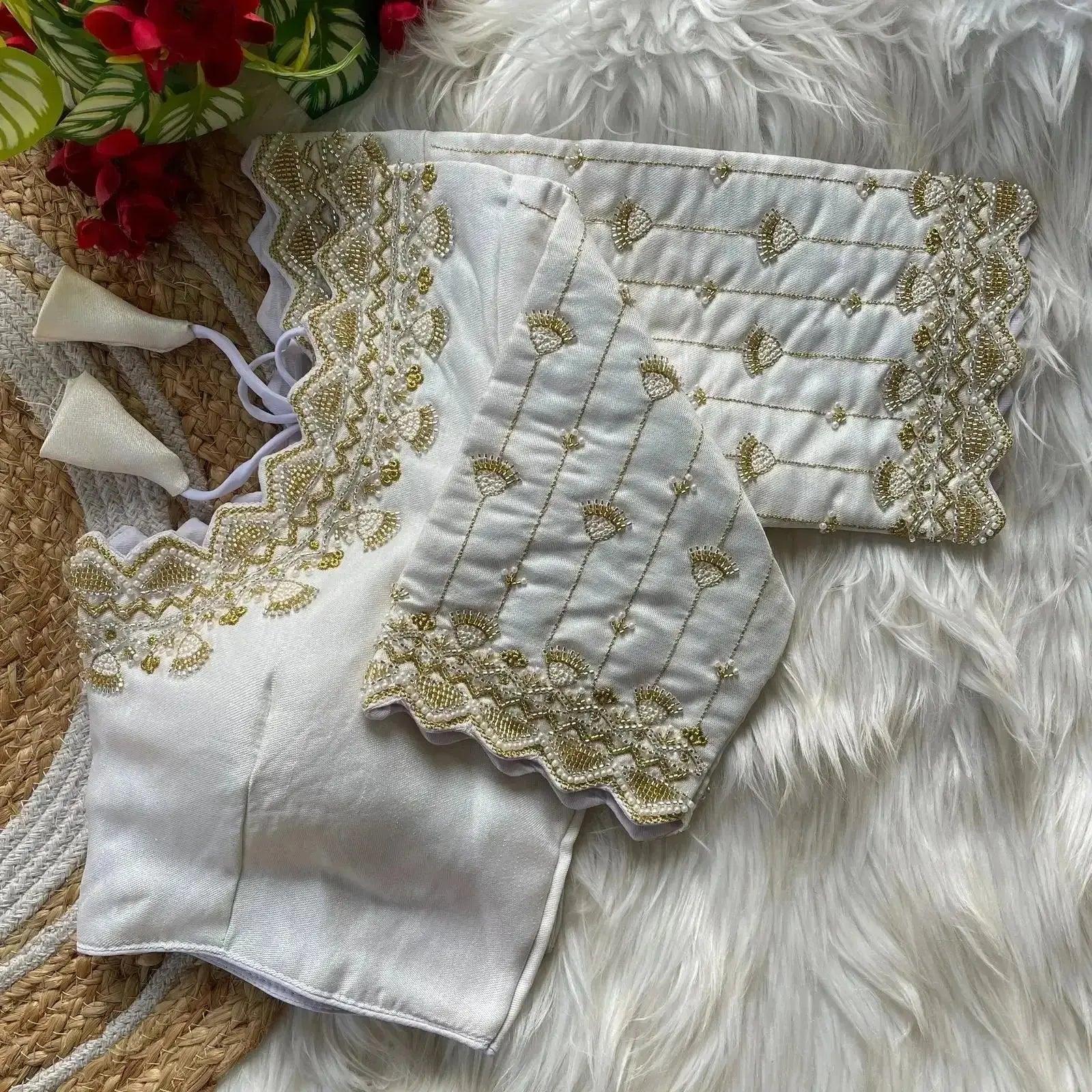 Designer Bridal Blouse Designs with Zari & Stone Work for Indian Weddings - RPD Fashion
