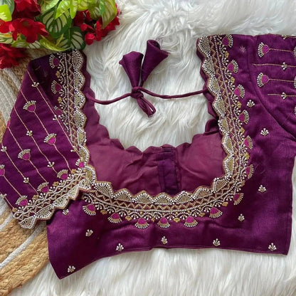 Designer Bridal Blouse Designs with Zari & Stone Work for Indian Weddings - RPD Fashion