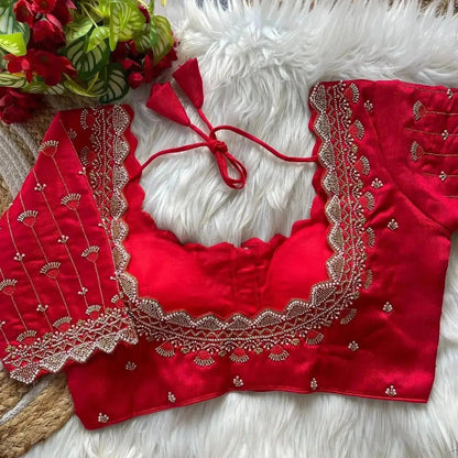 Designer Bridal Blouse Designs with Zari & Stone Work for Indian Weddings - RPD Fashion
