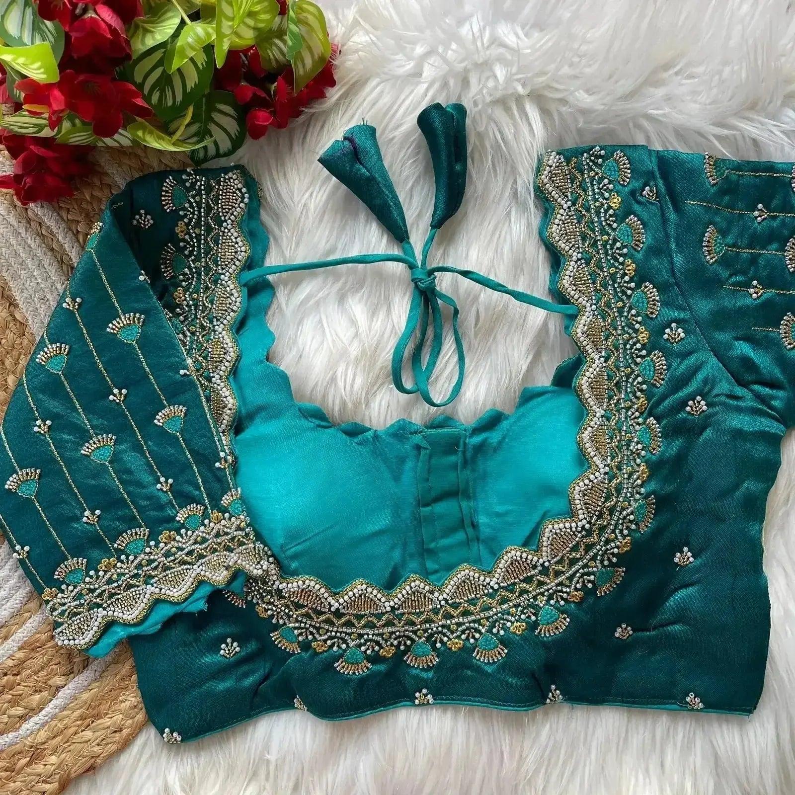 Designer Bridal Blouse Designs with Zari & Stone Work for Indian Weddings - RPD Fashion