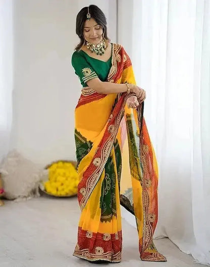 Designer Jaipuri Bandhani Saree for Women – Classic Rajasthani Style - RPD Fashion