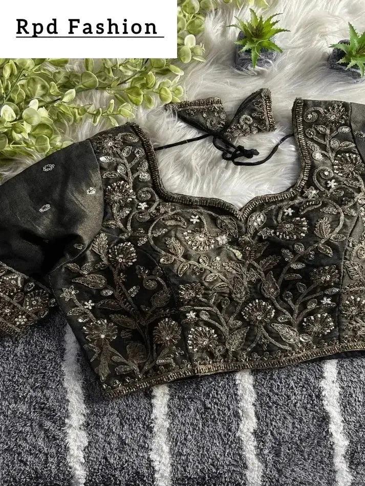 designer partywear blouse with heavy handwork - rpd fashion