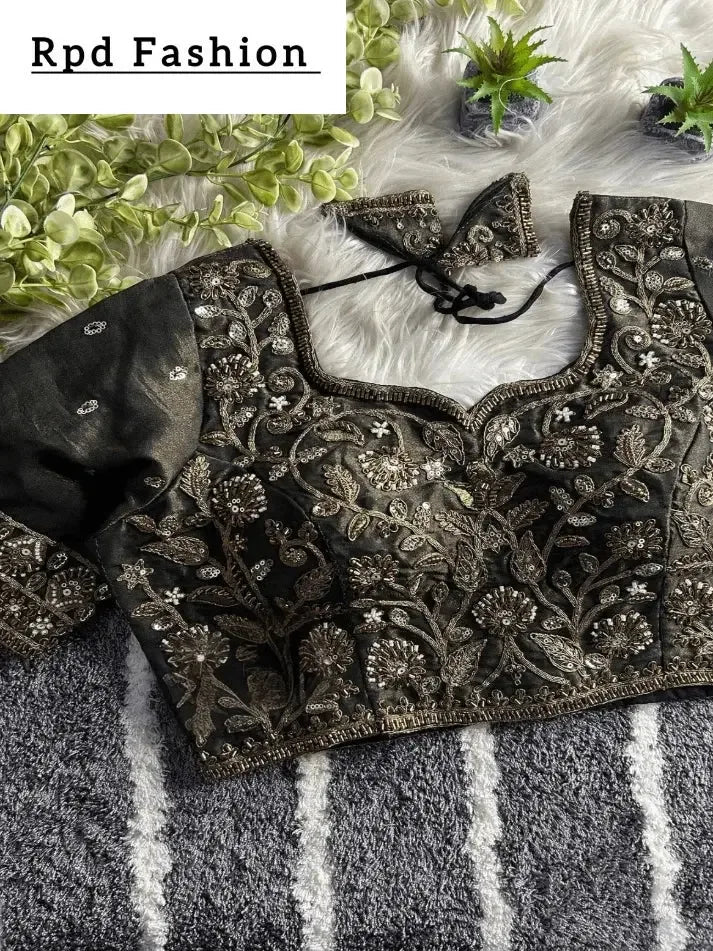 designer partywear blouse with heavy handwork - rpd fashion