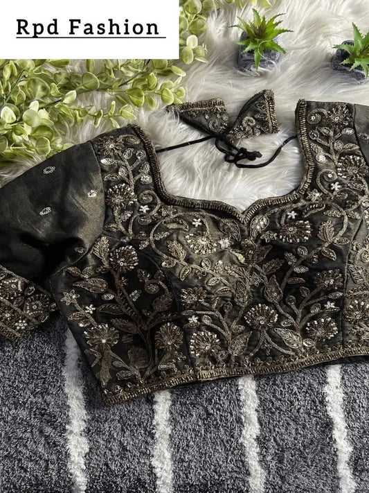 Designer Partywear Blouse with Heavy Handwork - RPD Fashion