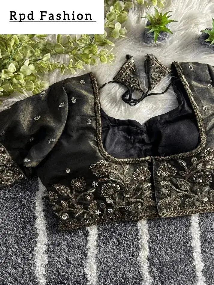 designer partywear blouse with heavy handwork - rpd fashion
