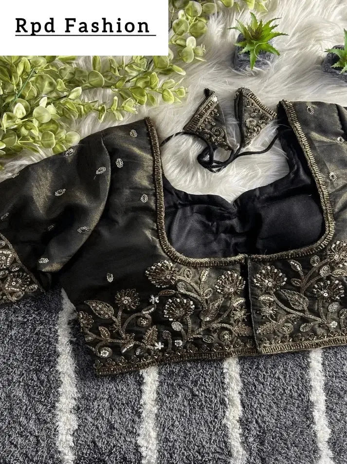 designer partywear blouse with heavy handwork - rpd fashion