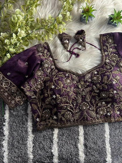 Designer Partywear Blouse with Heavy Handwork - RPD Fashion