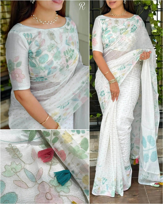 Effortless elegance meets vibrant charm with this Designer saree for your monsoon paradise - RPD Fashion