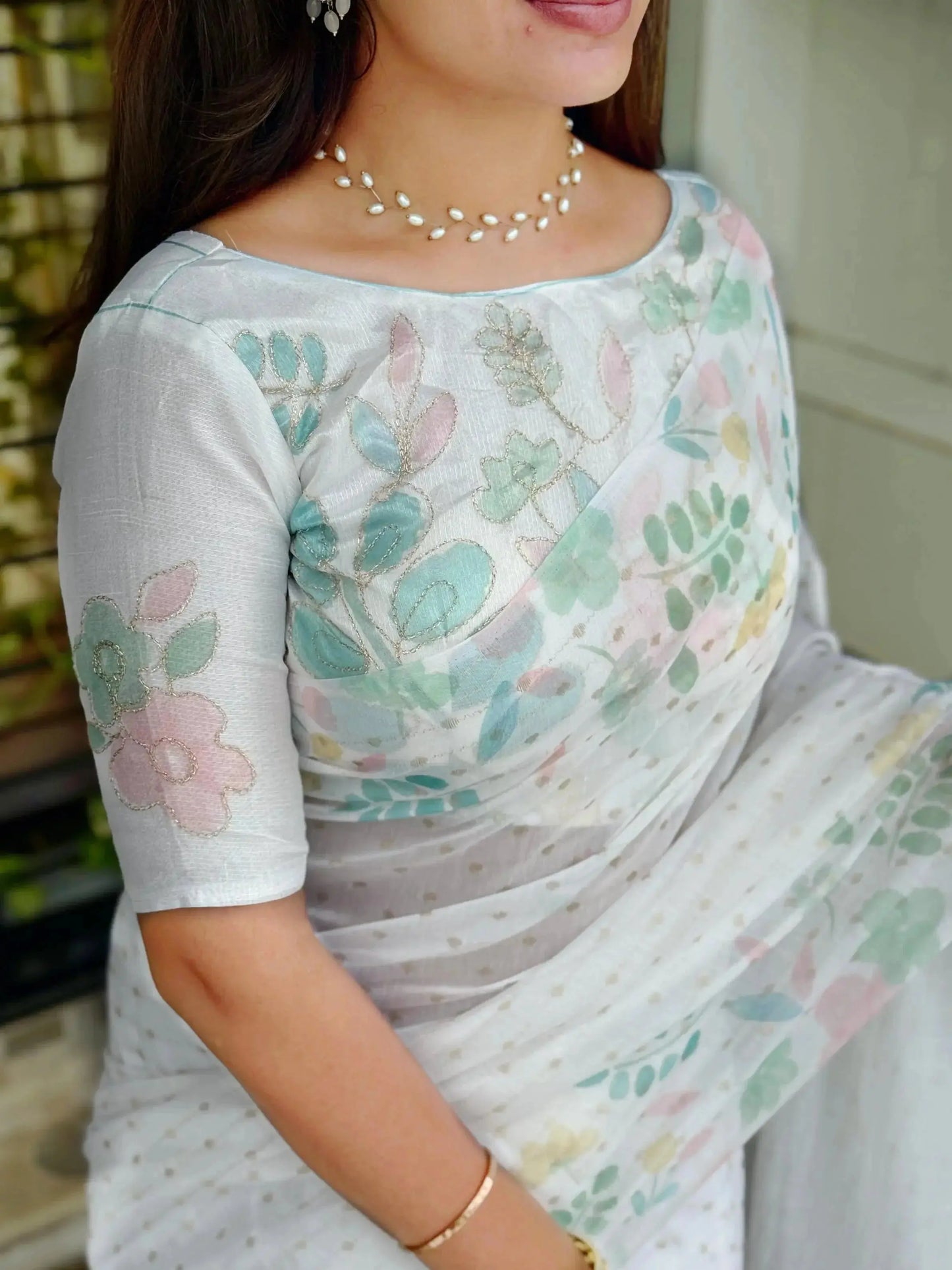 effortless elegance meets vibrant charm with this designer saree for your monsoon paradise - rpd fashion