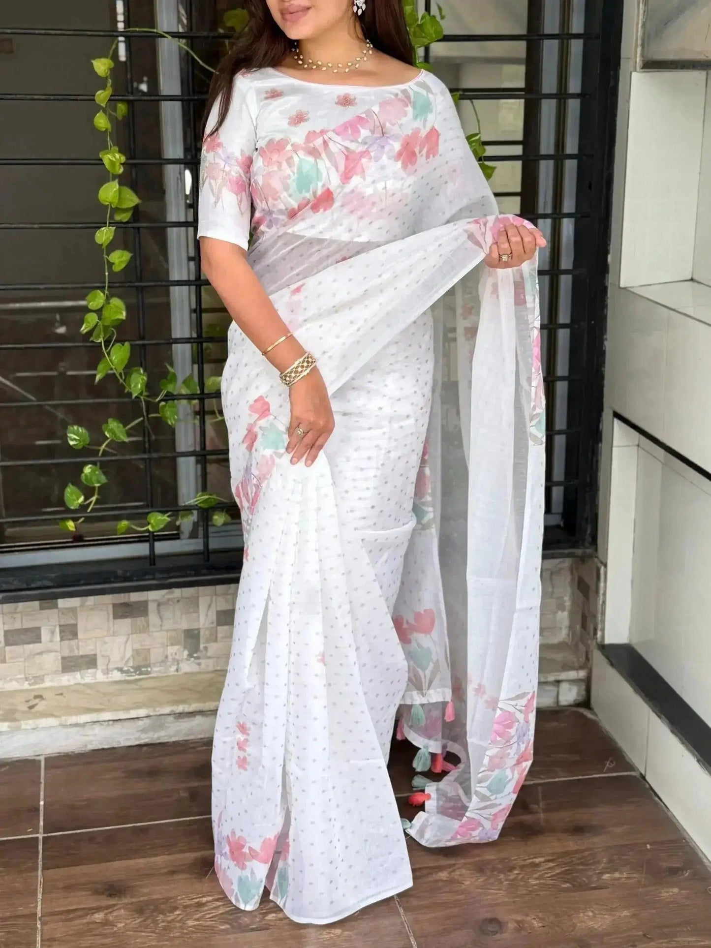 effortless elegance meets vibrant charm with this designer saree for your monsoon paradise - rpd fashion