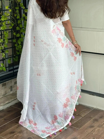 Effortless elegance meets vibrant charm with this Designer saree for your monsoon paradise - RPD Fashion