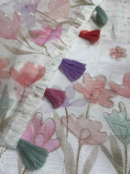 Effortless elegance meets vibrant charm with this Designer saree for your monsoon paradise - RPD Fashion