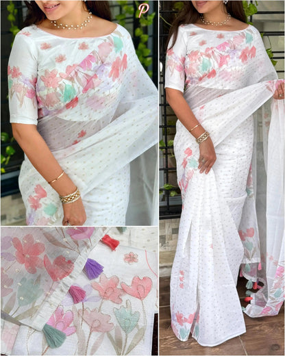 Effortless elegance meets vibrant charm with this Designer saree for your monsoon paradise - RPD Fashion