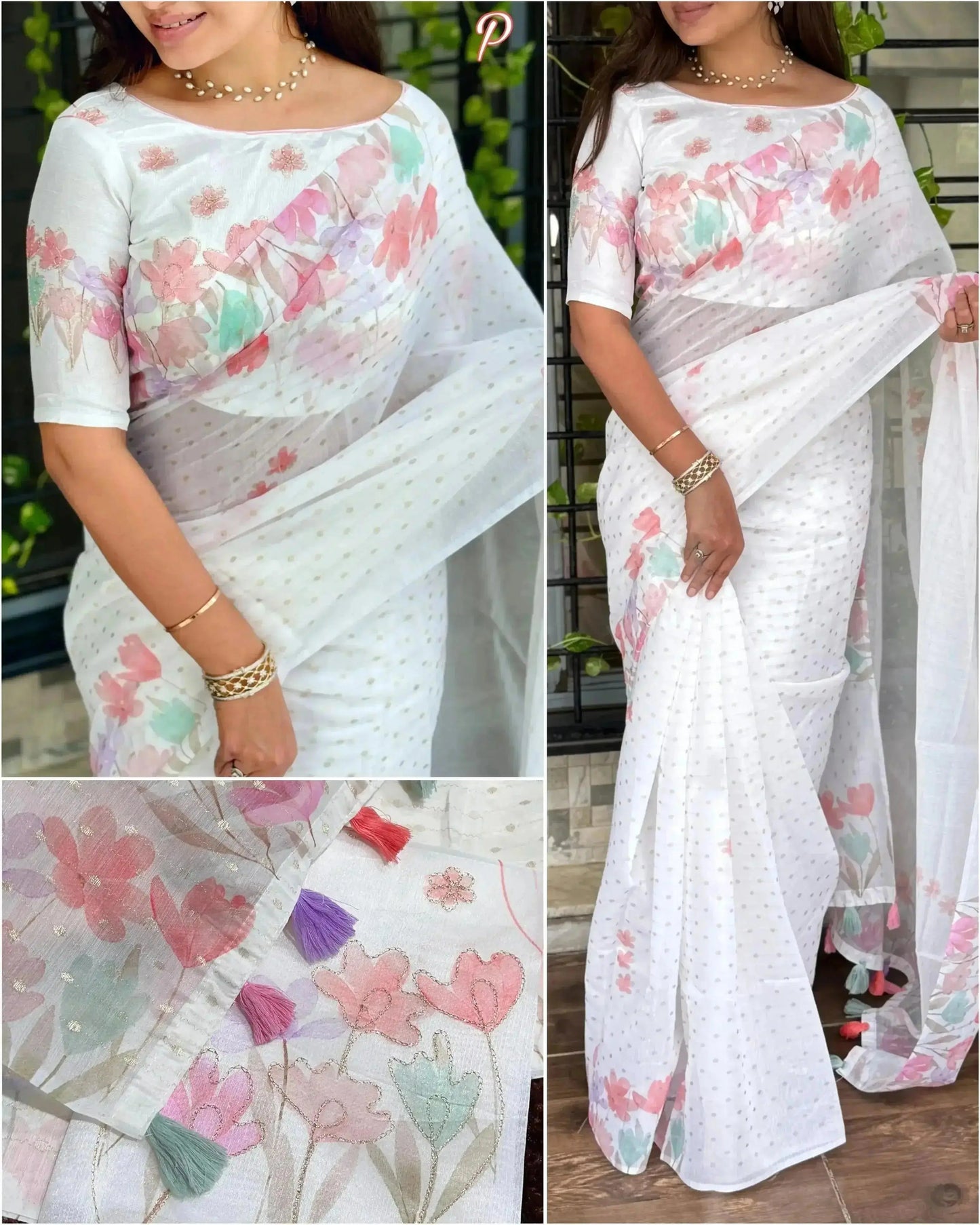 effortless elegance meets vibrant charm with this designer saree for your monsoon paradise - rpd fashion