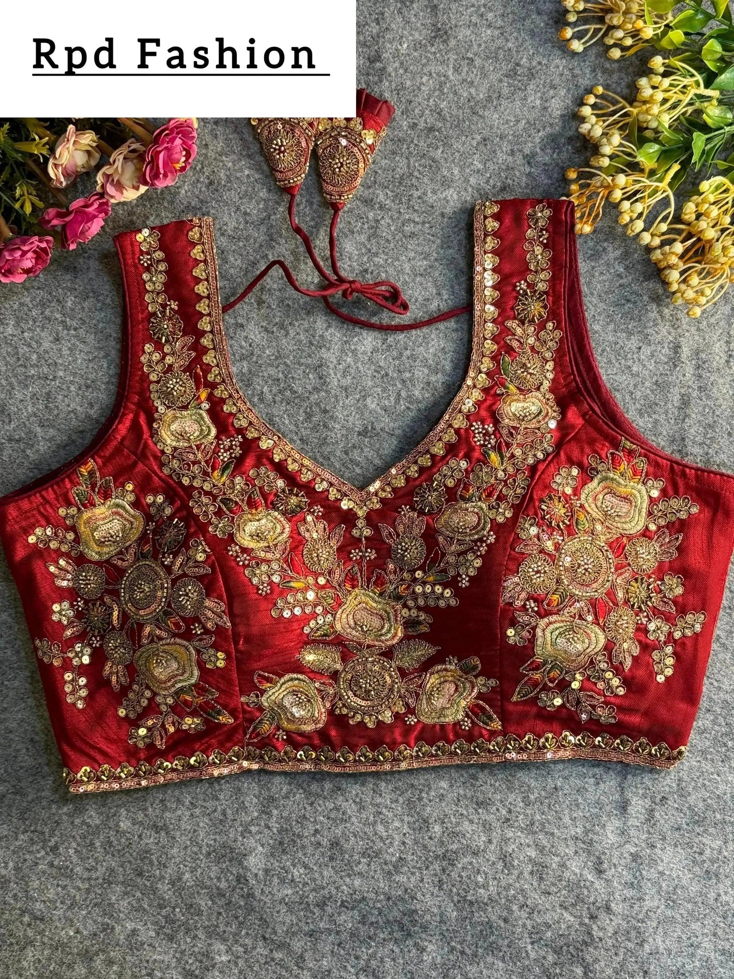 elegant heavy beaded bridal blouse - rpd fashion
