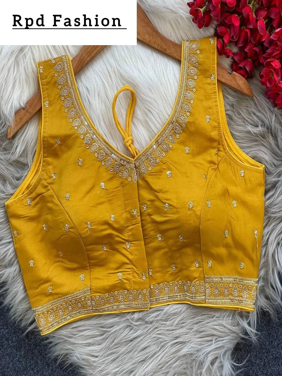 elegant heavy embroidery blouse with sequence work - rpd fashion