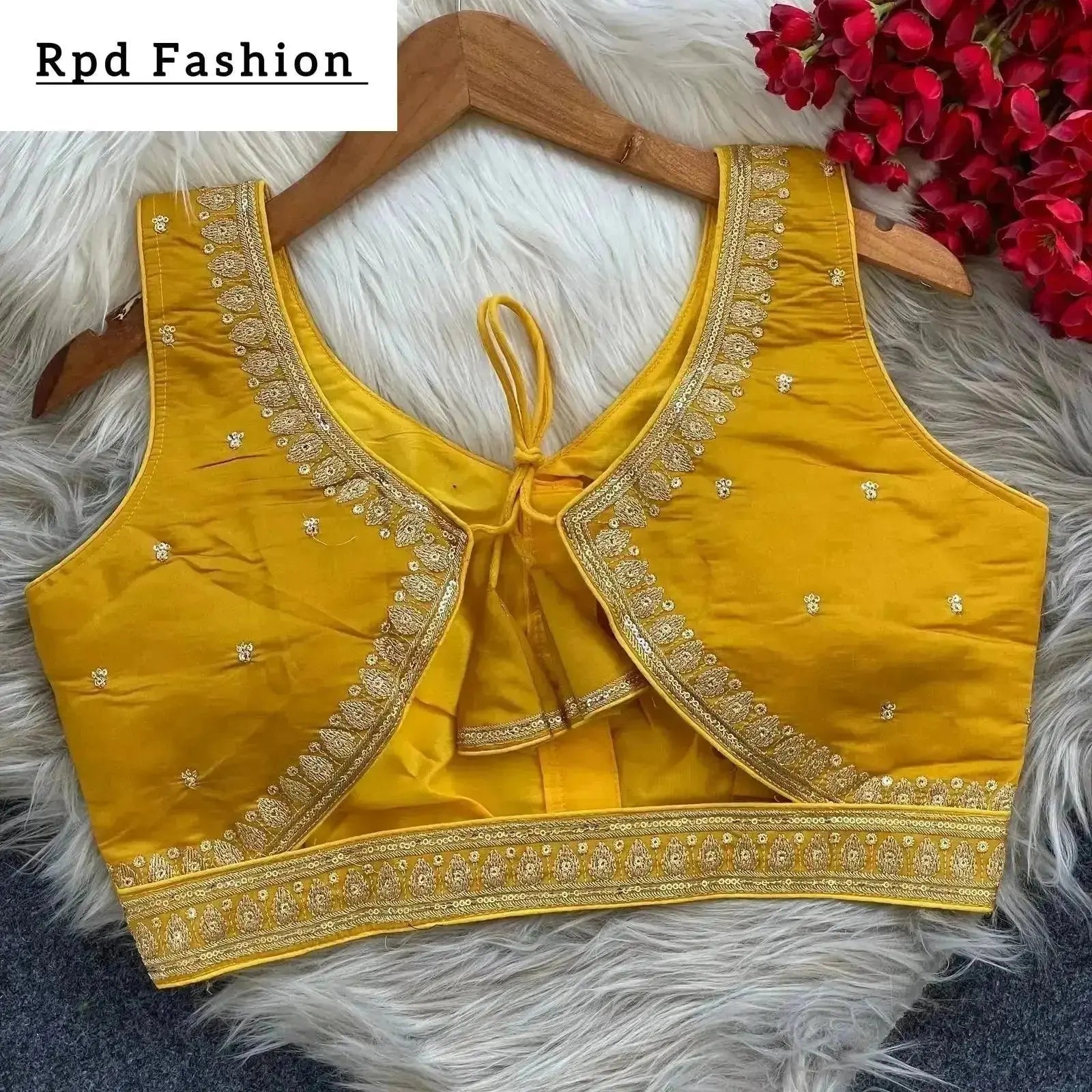 Elegant Heavy Embroidery Blouse with Sequence Work - RPD Fashion