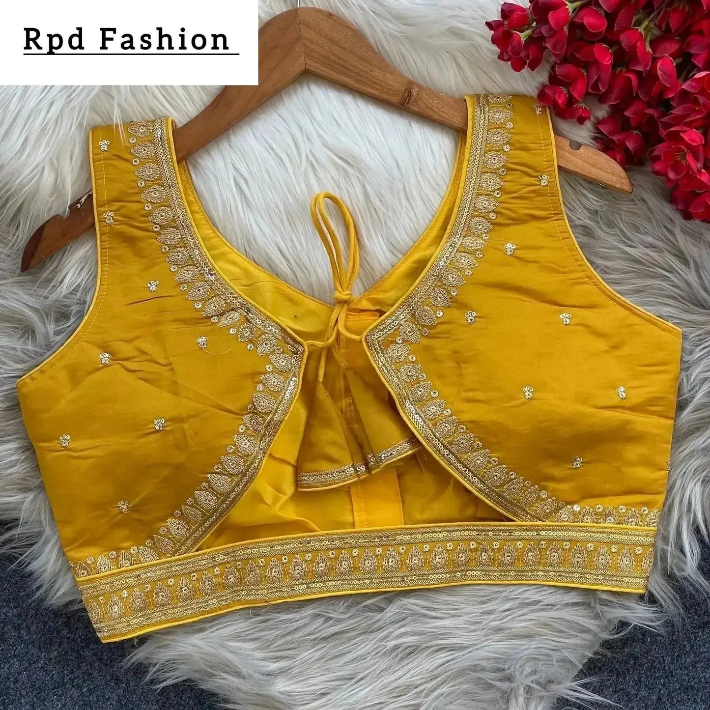 elegant heavy embroidery blouse with sequence work - rpd fashion